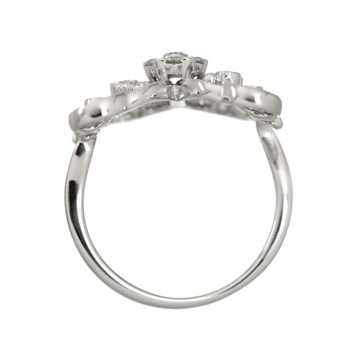 Diamond 0.31ct Ring 18K K18 WG White Gold size5.5-5.75(US)