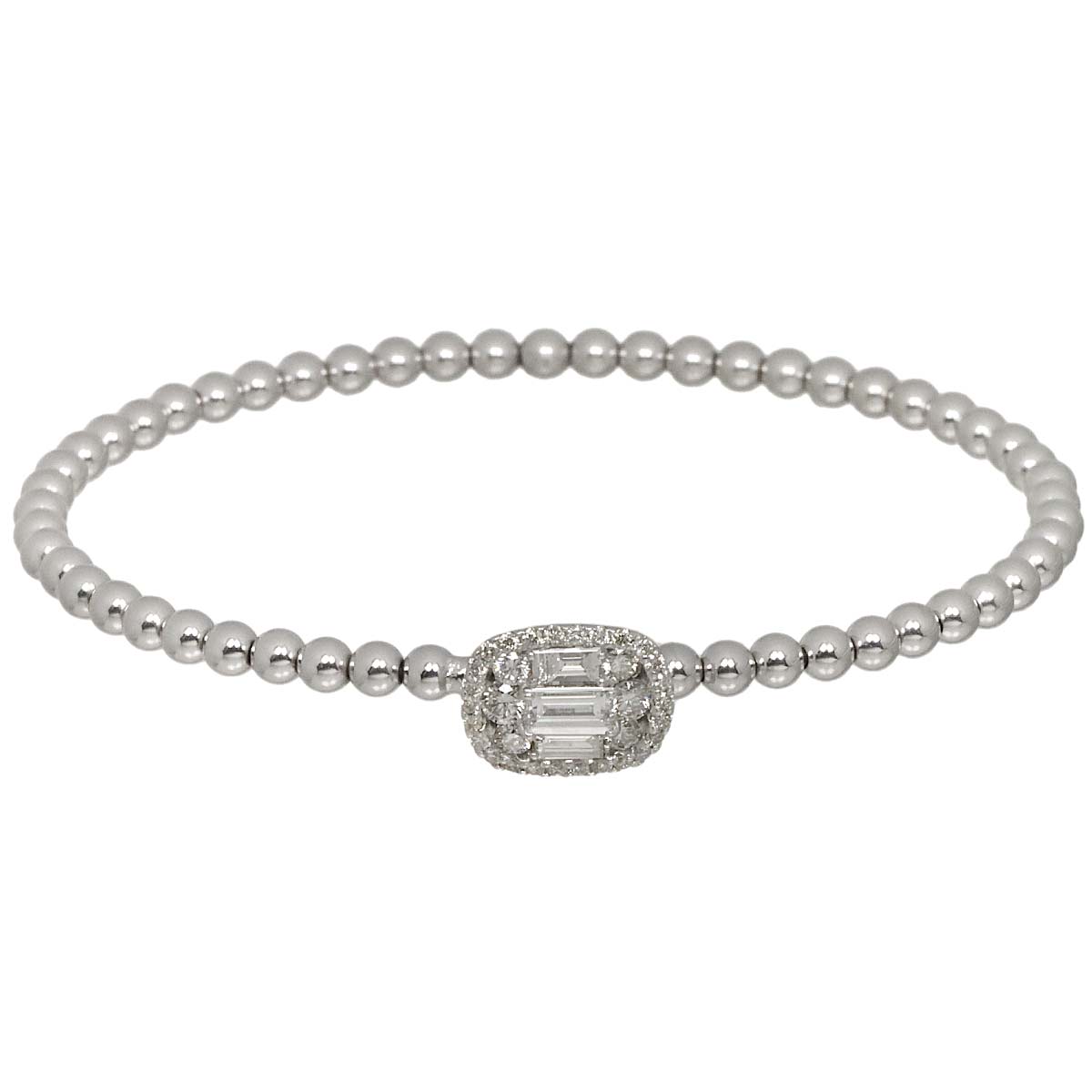 Diamond 0.70ct Bracelet 18K K18 WG White Gold 750