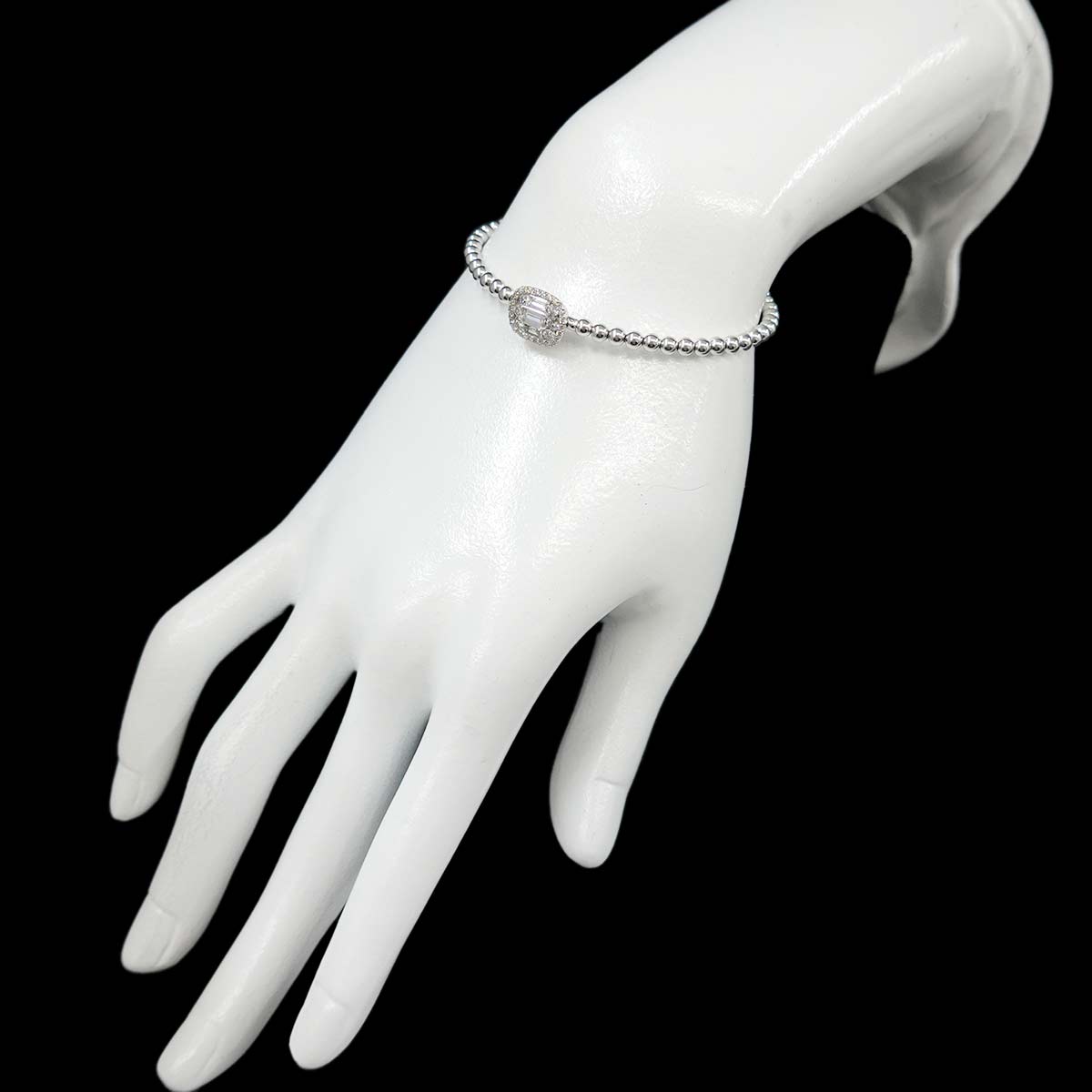 Diamond 0.70ct Bracelet 18K K18 WG White Gold 750