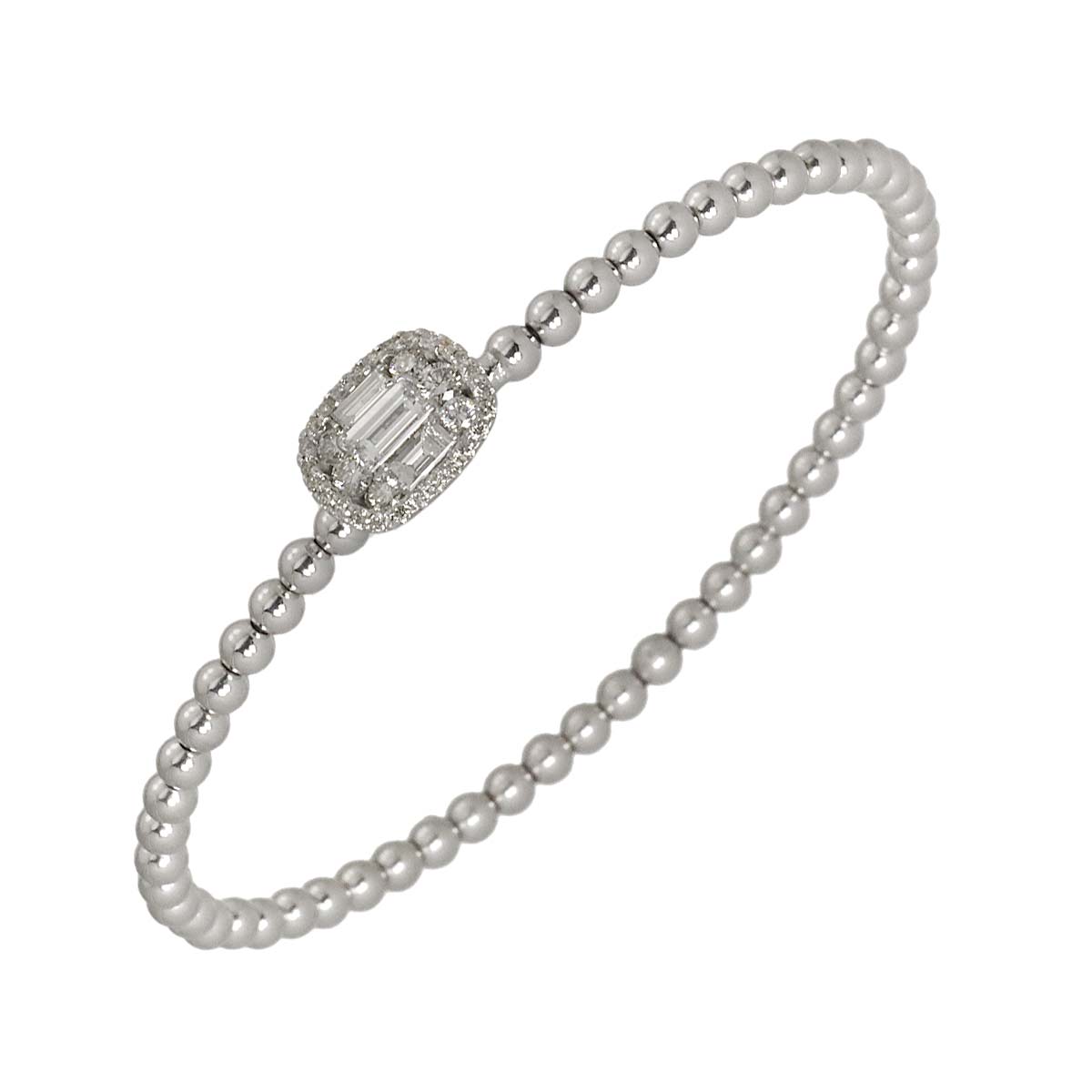 Diamond 0.70ct Bracelet 18K K18 WG White Gold 750