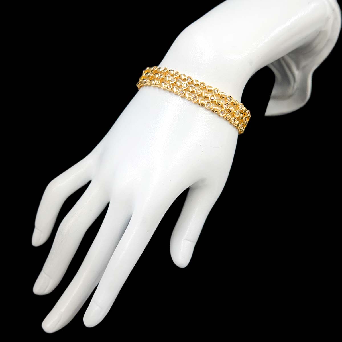 Diamond 3.00ct Bracelet K18 YG Yellow Gold 750