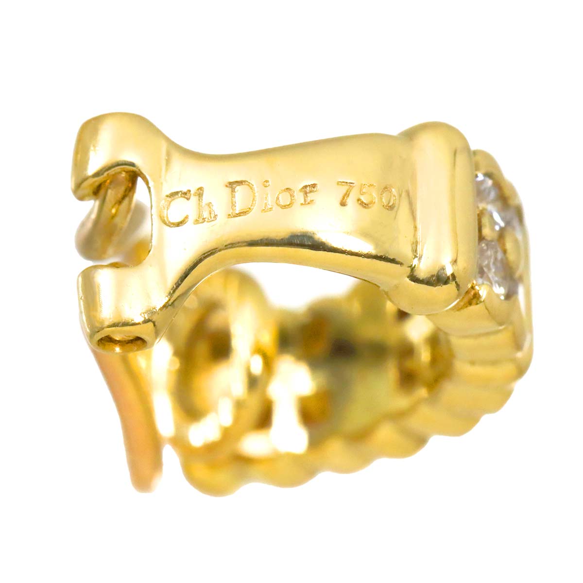 Diamond Earrings Clip on 18K YG 750