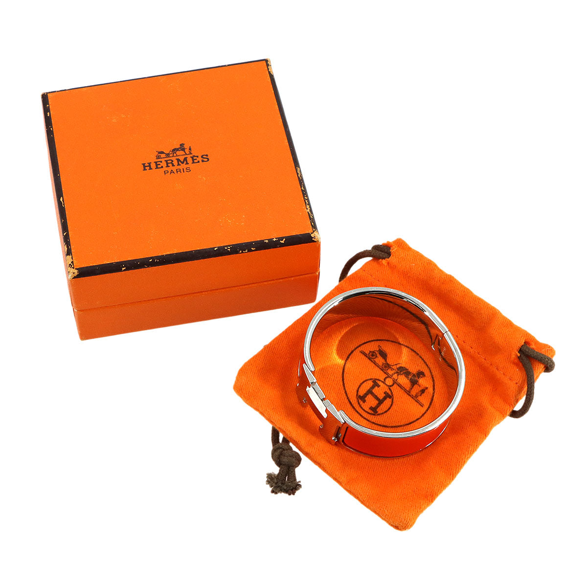 Clic Clac H Bangle Orange Silver Accessory