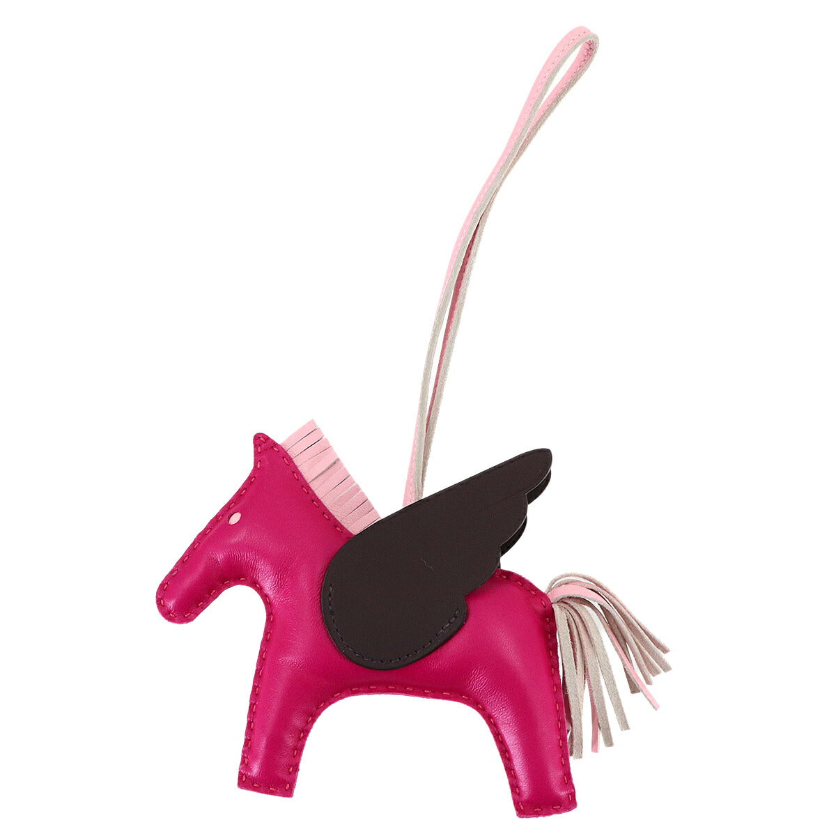 Rodeo Pegasu MM Bag Charm Agneau Milo Swift Framboise Rouge