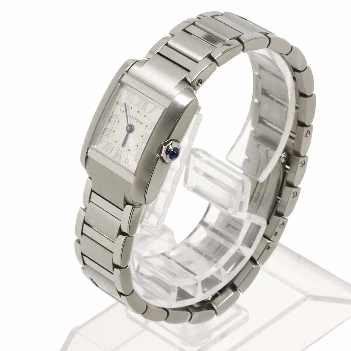 Cartier Tank Francaise SM WSTA0129 Quartz Silver Dial Ladies Watch