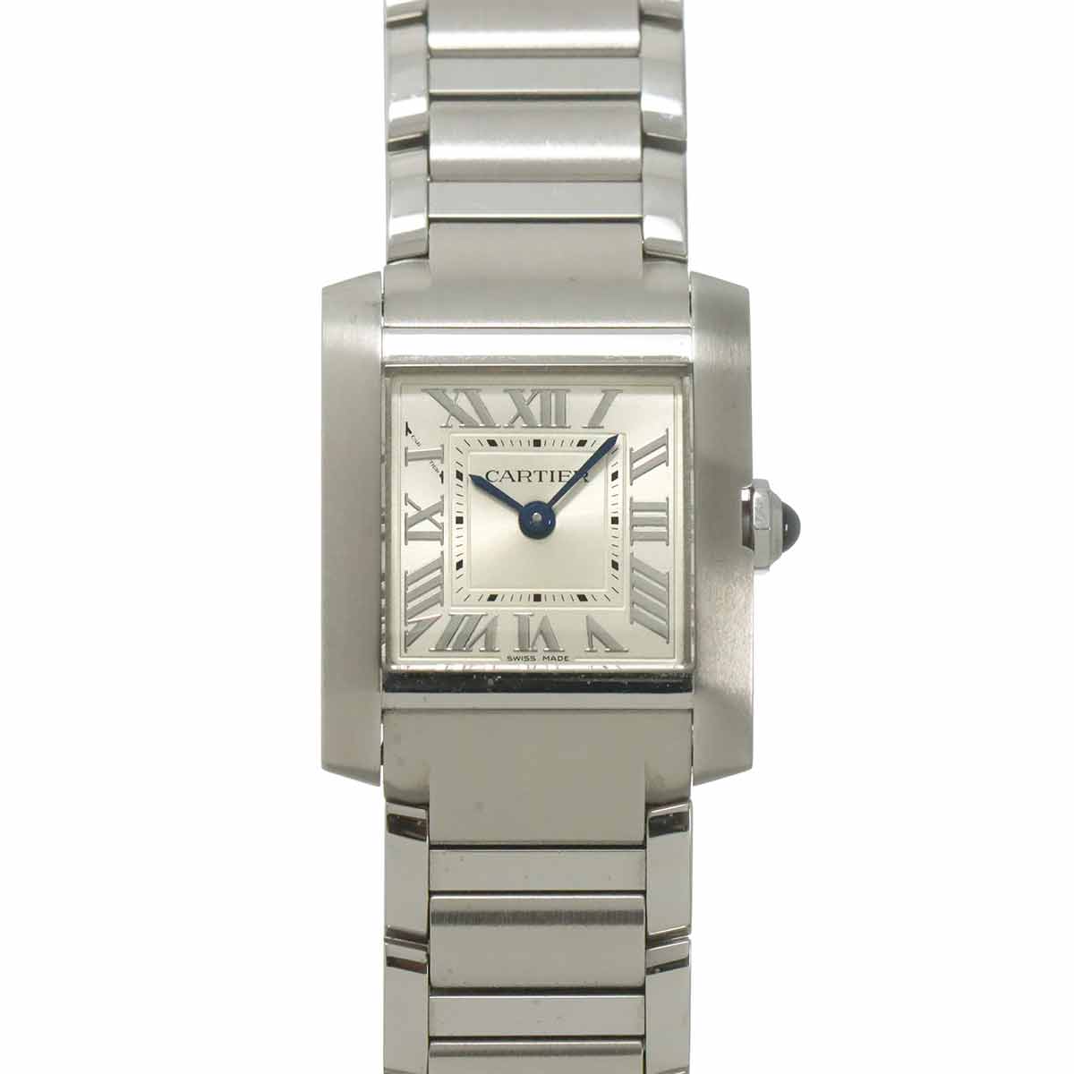 Cartier Tank Francaise SM WSTA0129 Quartz Silver Dial Ladies Watch