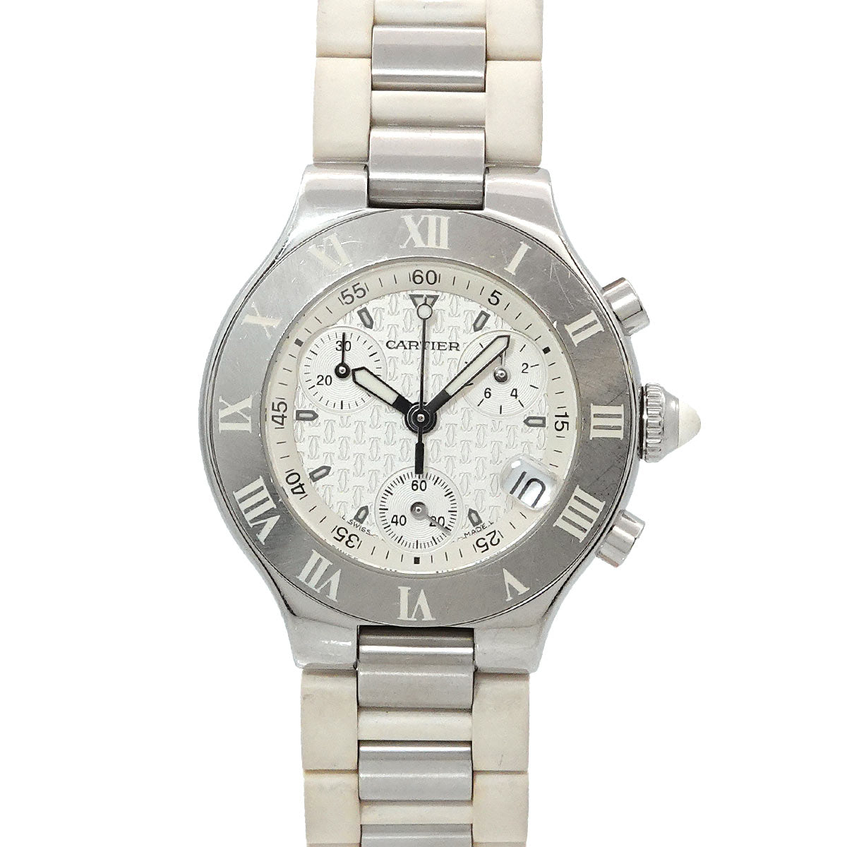 Must 21 Chronoscaph W10197U2 Quartz White Dial Ladies Watch