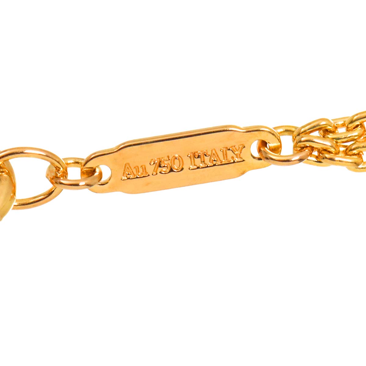 Hardware Large Link Diamond 0.74ct Necklace 18K PG 750