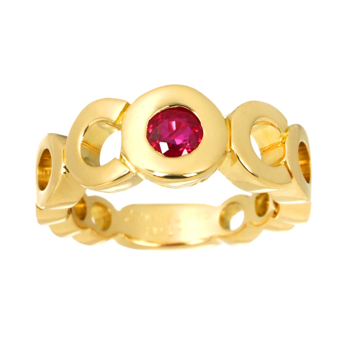 CoCo Ruby Ring 18K Yellow Gold 750 Size5.75-6(US)
