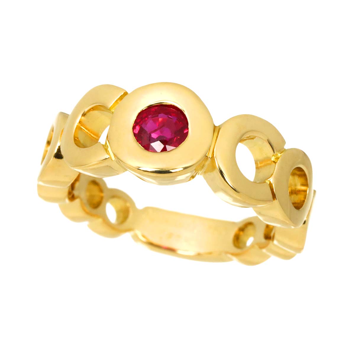 CoCo Ruby Ring 18K Yellow Gold 750 Size5.75-6(US)