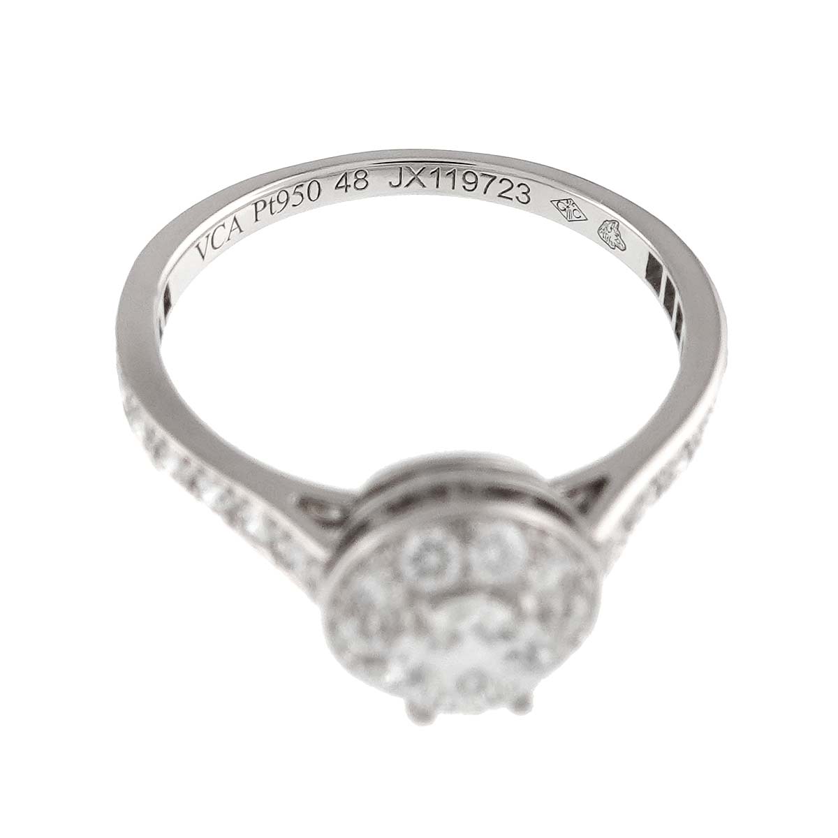 Diamond 0.31ct D/VVS2/3EX Ring Pt size48 4-4.5(US)