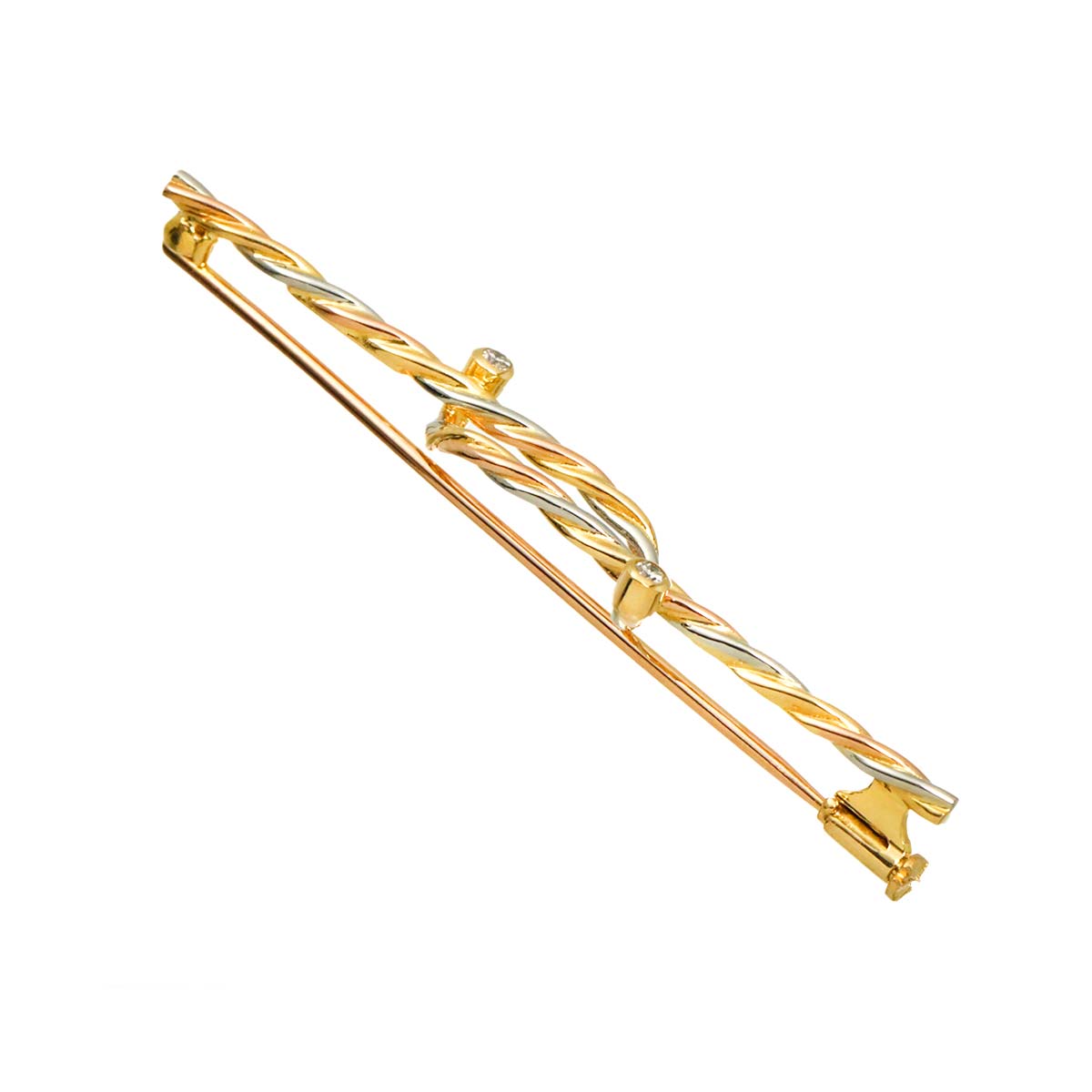 Diamond Brooch 18K YG WG PG 750