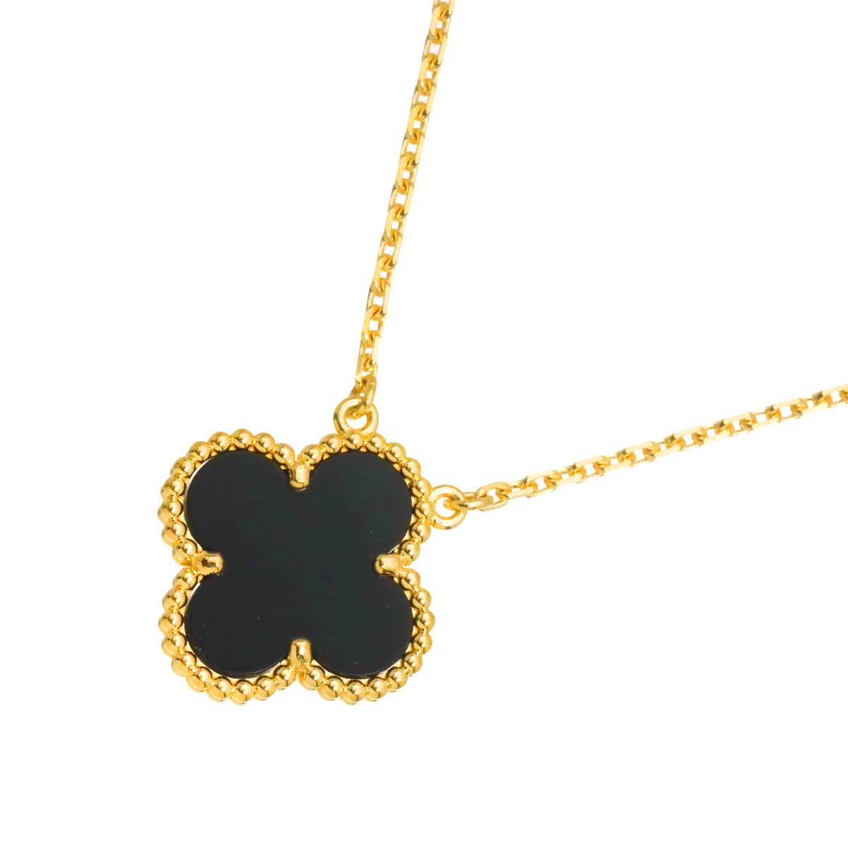 Vintage Alhambra Onyx Necklace 18K YG 750