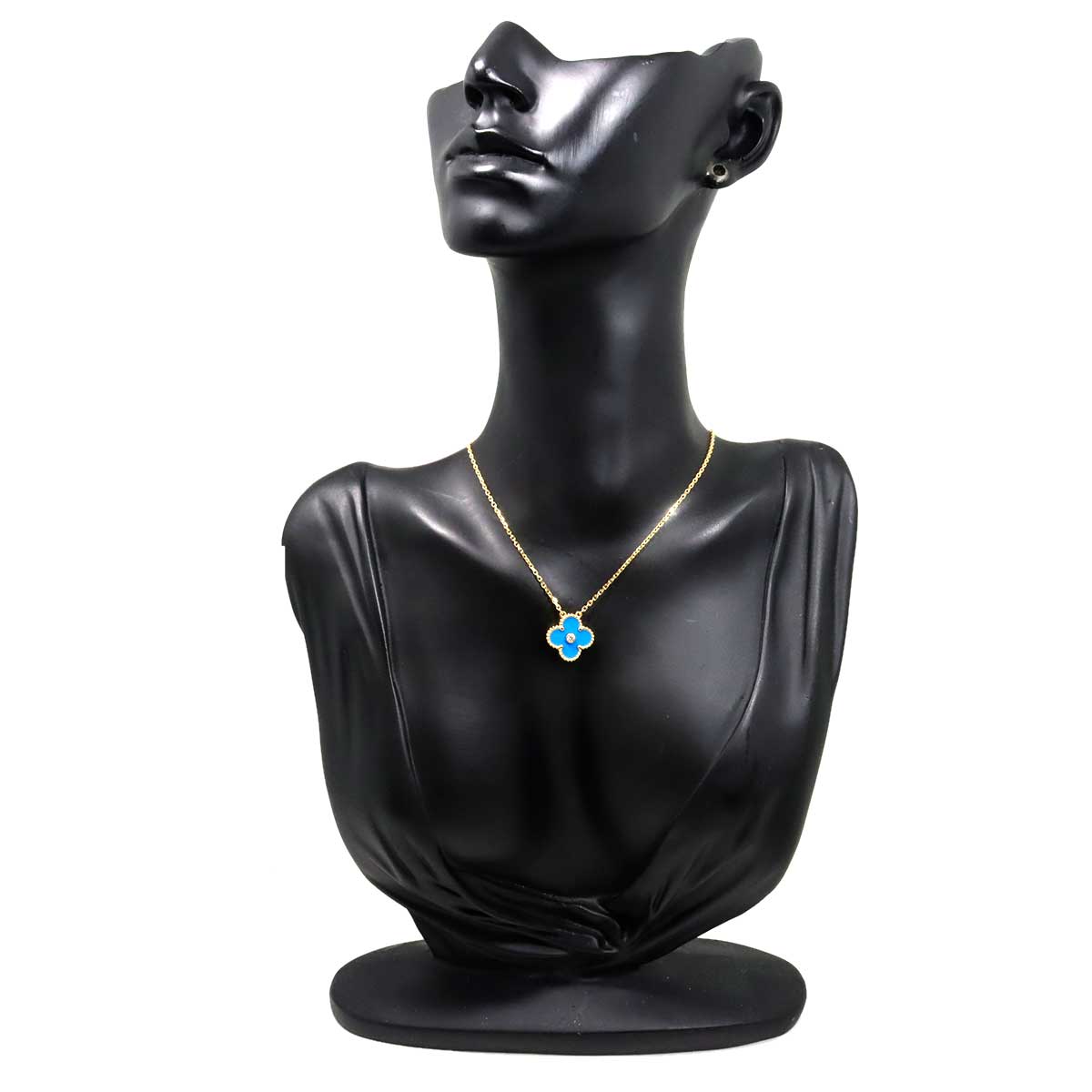 Vintage Alhambra Blue Sable Diamond Necklace 18K YG