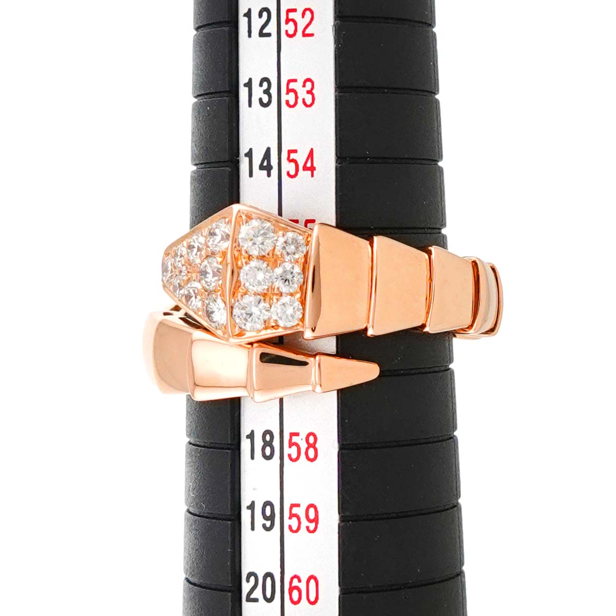 Serpenti Viper Diamond Ring 18K PG 750 sizeL 7.25-7.5(US)