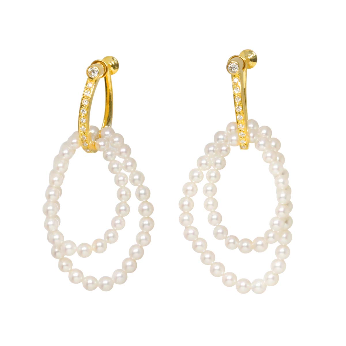 Baby Pearl Diamond 0.19ct/0.19ct Earrings 18K YG 750
