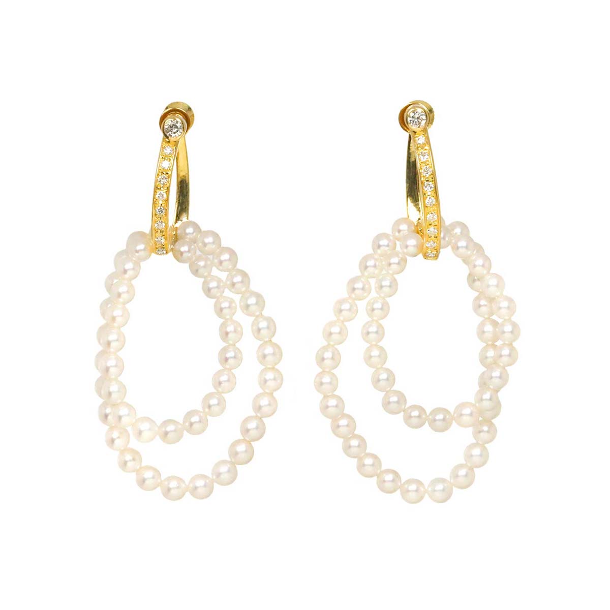 Baby Pearl Diamond 0.19ct/0.19ct Earrings 18K YG 750