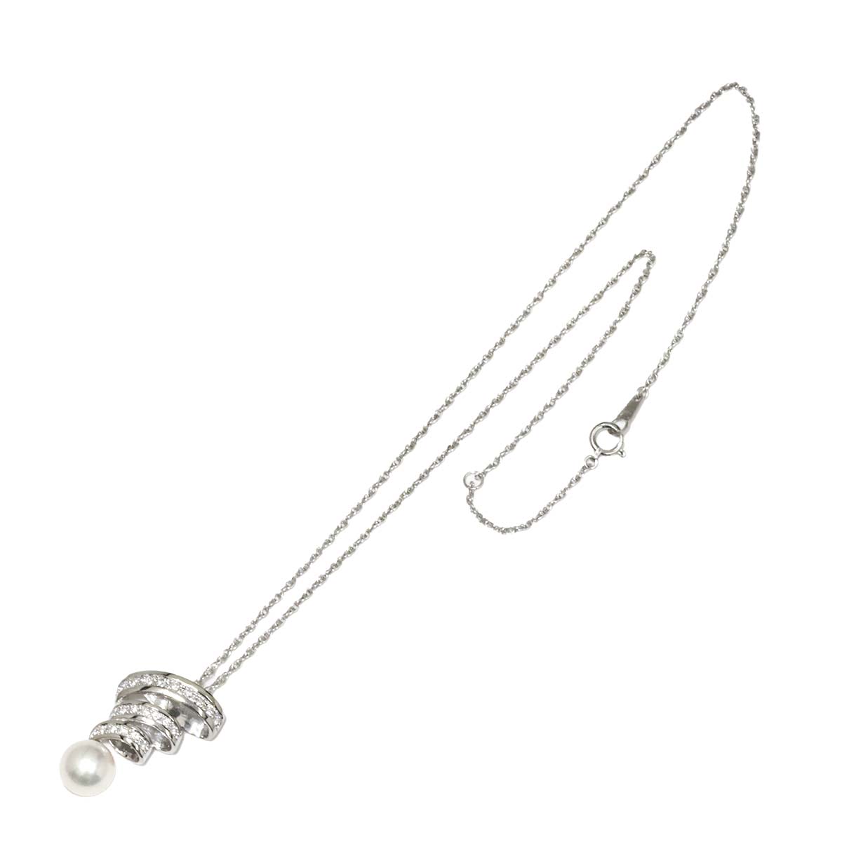 Akoya Pearl 9.0mm Diamond 0.32ct Necklace Pt