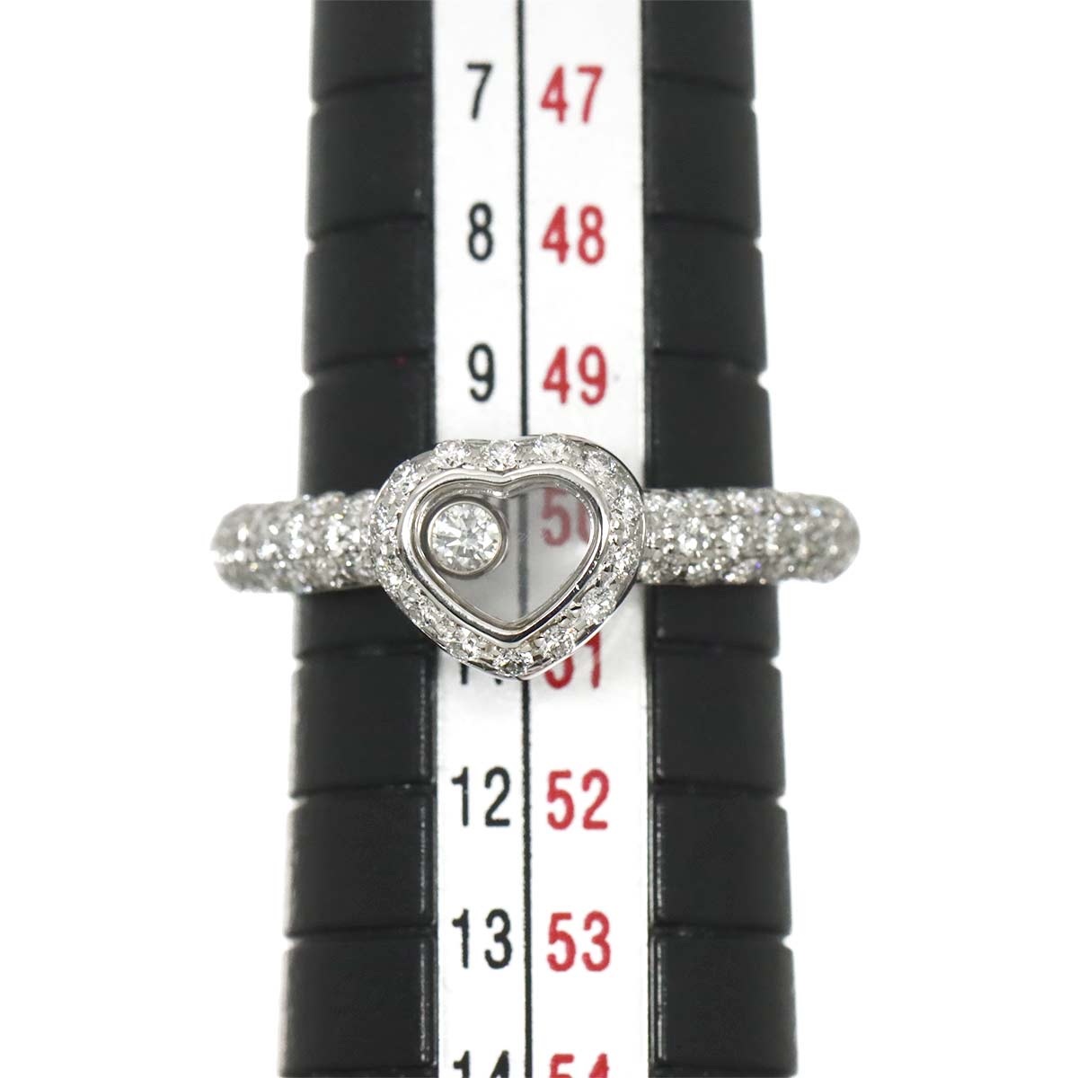 Happy Diamond Heart Ring 18K White Gold 750 Size5.25(US)