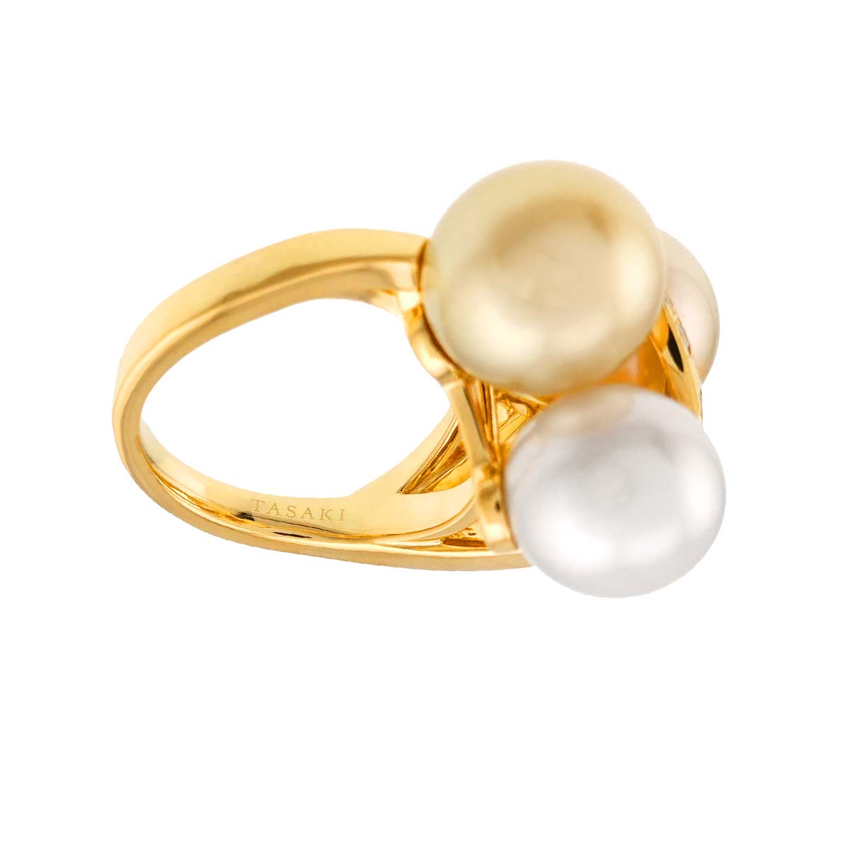 South Sea pearl Diamond 0.21ct Ring 18K YG 750 6.25-6.5(US)