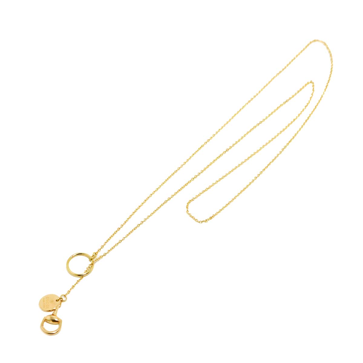 GUCCI Lariat Necklace 18K Yellow Gold 750