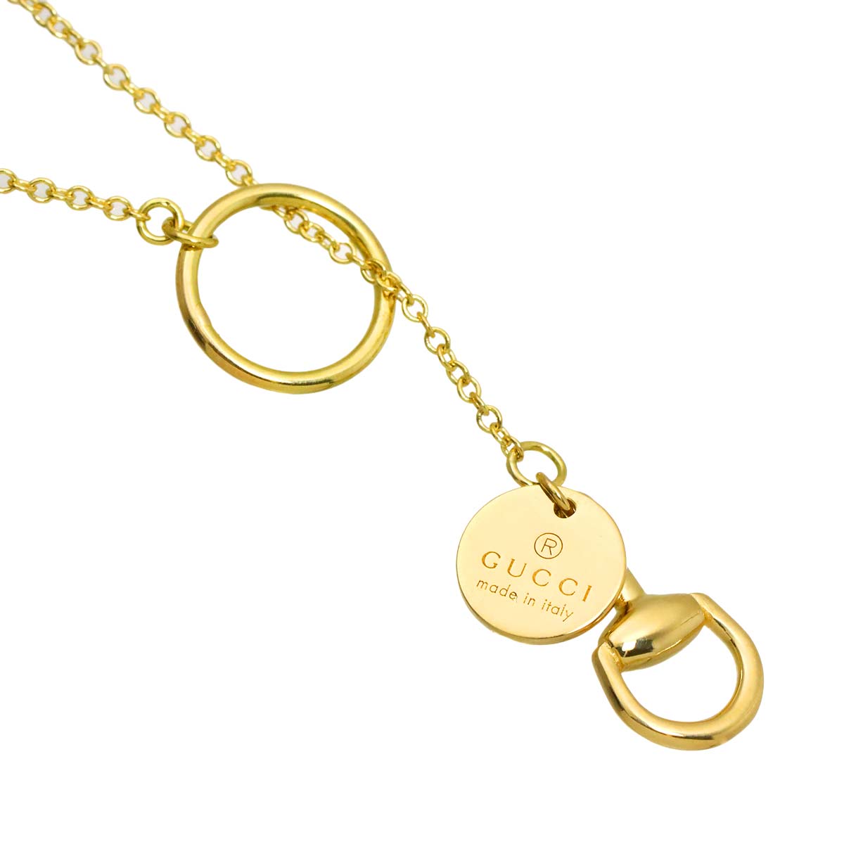 GUCCI Lariat Necklace 18K Yellow Gold 750