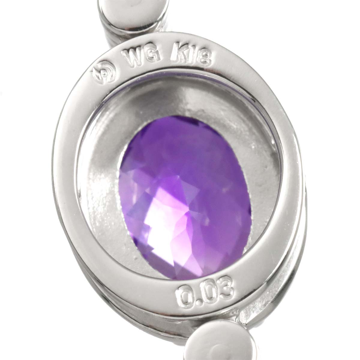 Amethyst Diamond 0.03ct Necklace 18K WG 750