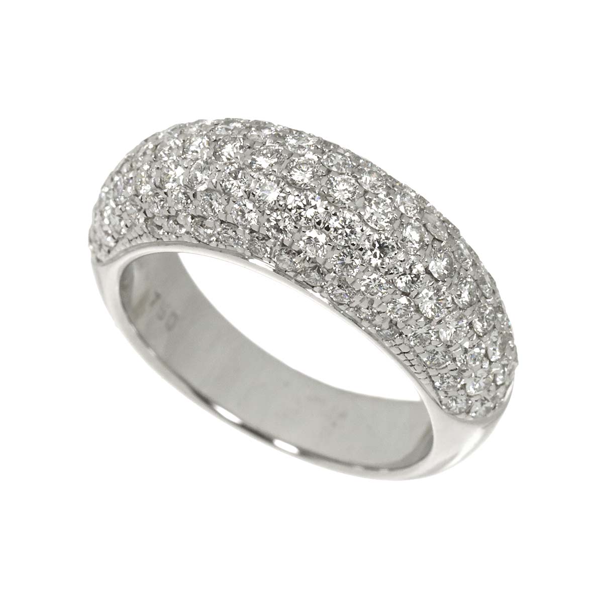 Diamond 1.31ct Ring 18K WG 750 Size4.5-4.75(US)
