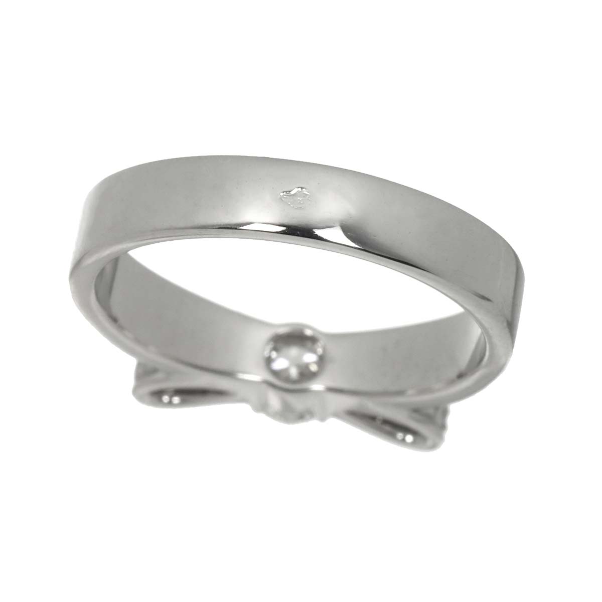 Ruban Diamond MM Ring 18K White Gold 750 Sise51 5.5-5.75(US)