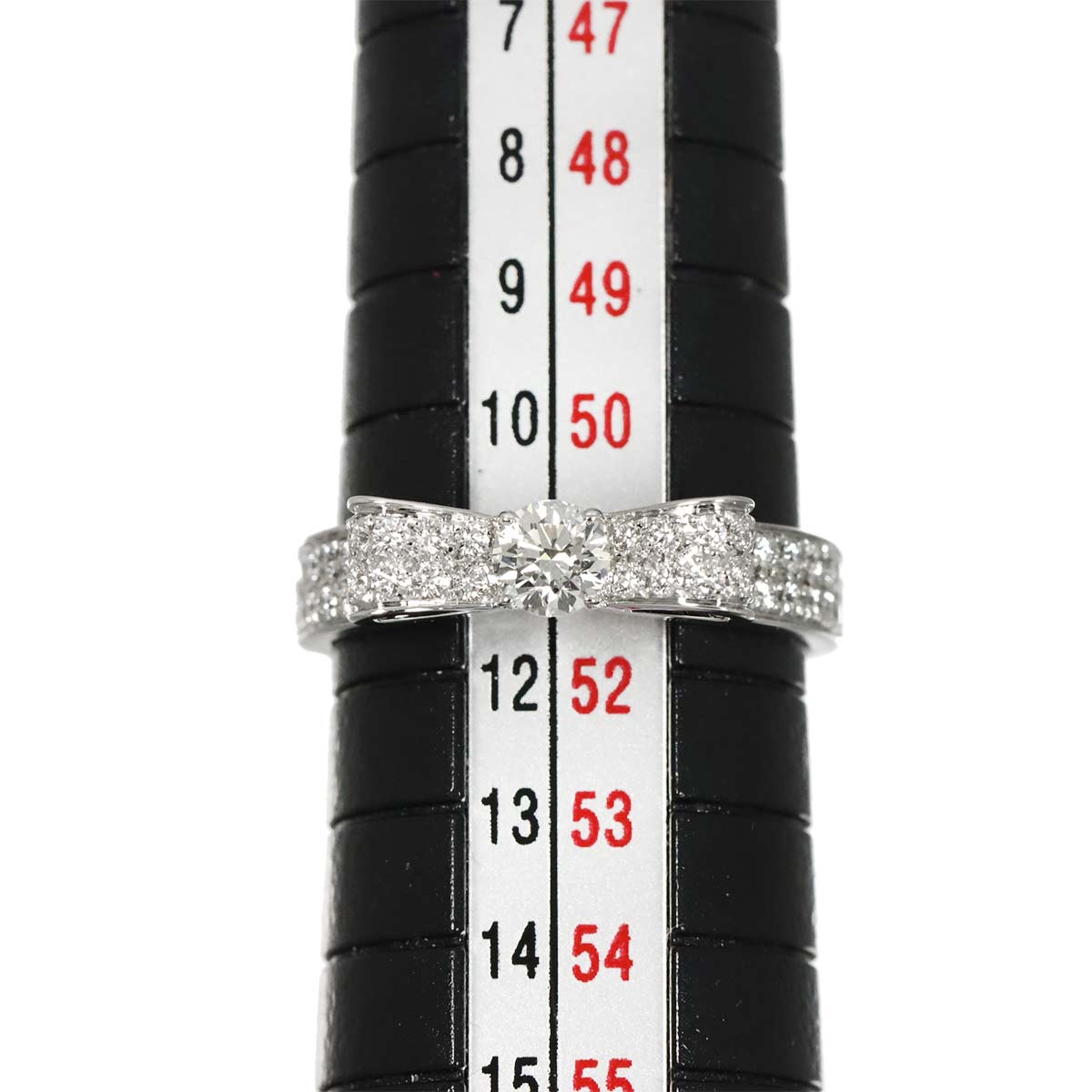 Ruban Diamond MM Ring 18K White Gold 750 Sise51 5.5-5.75(US)