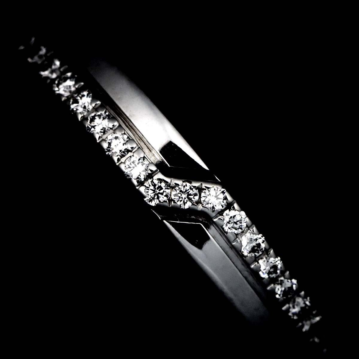 Diamond 0.14ct Ring 18K WG 750 Size5-5.25(US)