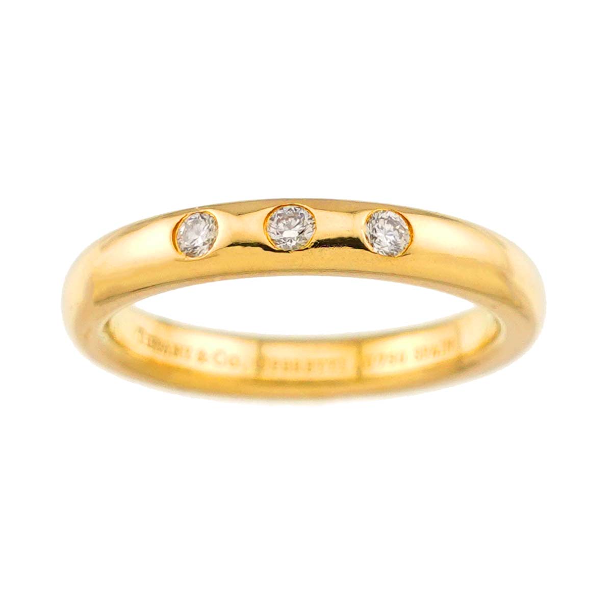 Stacking Diamond 3P Ring 18K Yellow Gold 750 Size3.25(US)