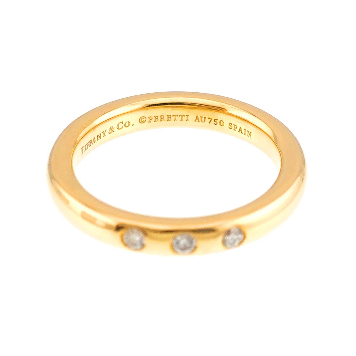 Stacking Diamond 3P Ring 18K Yellow Gold 750 Size3.25(US)