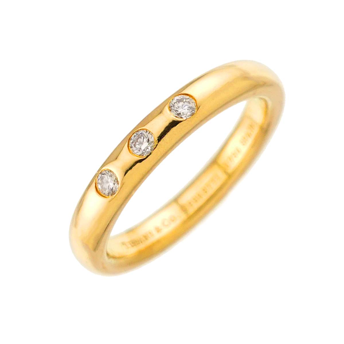 Stacking Diamond 3P Ring 18K Yellow Gold 750 Size3.25(US)