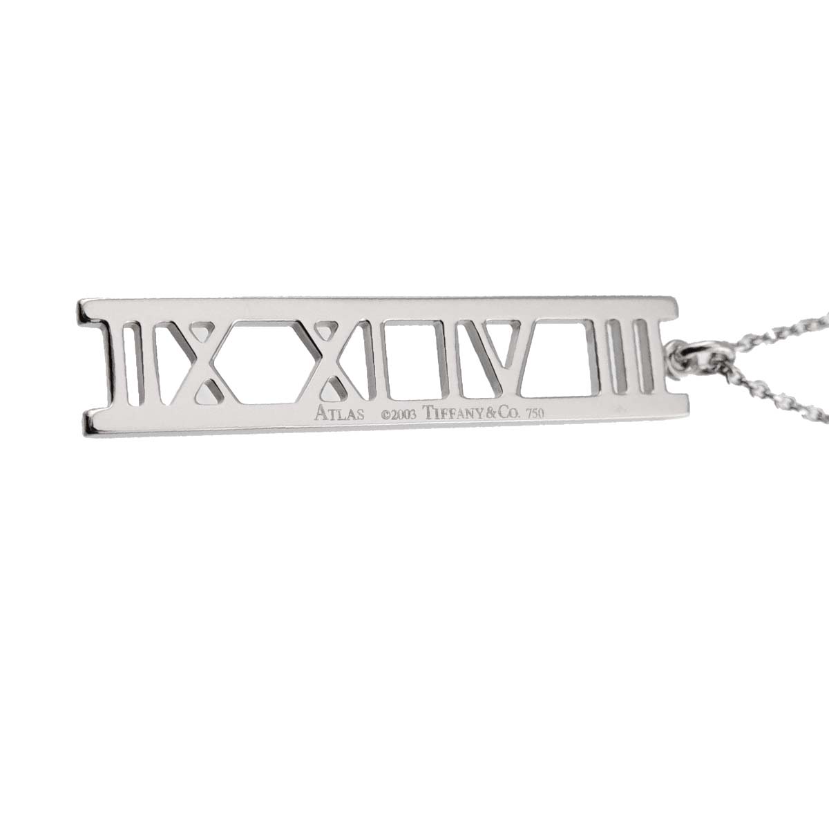 Atlas Open bar Necklace 18K White Gold 750