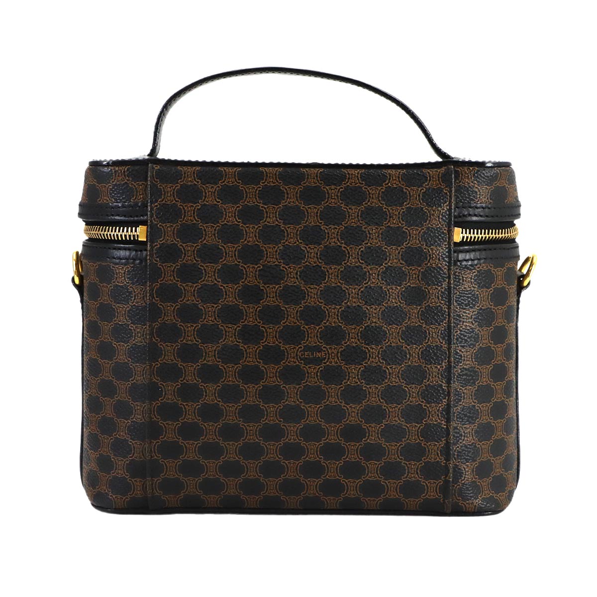 Macadam Vanity Hand Bag Leather PVC Black Brown Purse