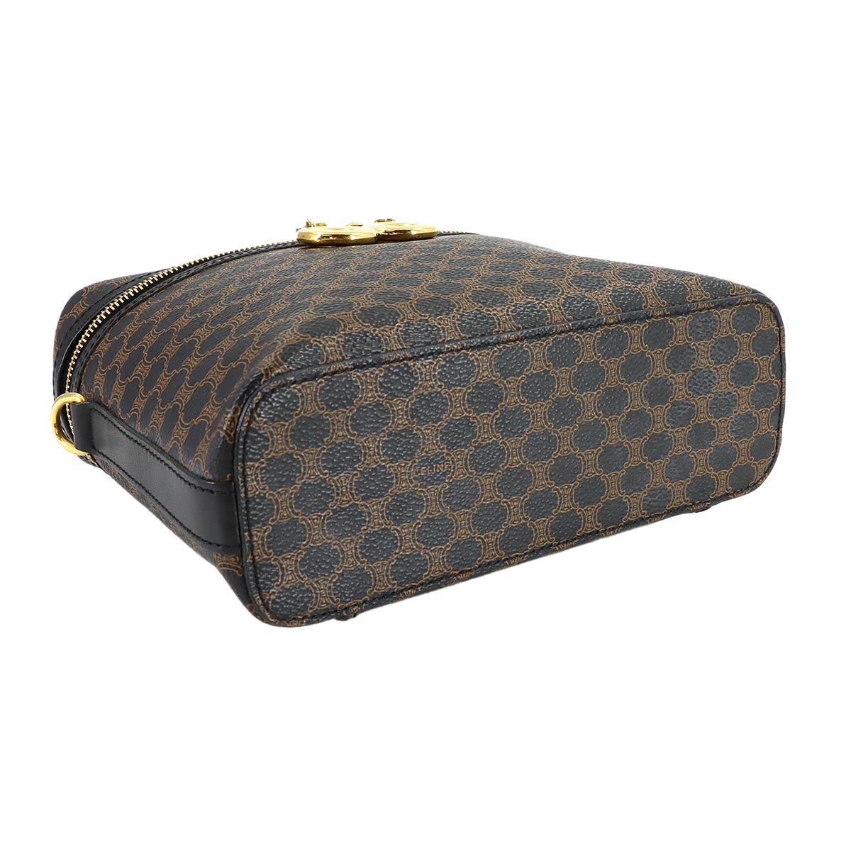 Macadam Vanity Hand Bag Leather PVC Black Brown Purse