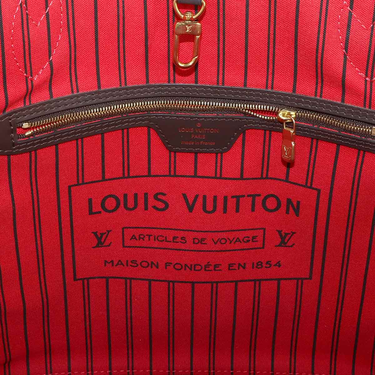 Damier Neverfull MM Tote Bag Ebene Cerise N41358 Purse