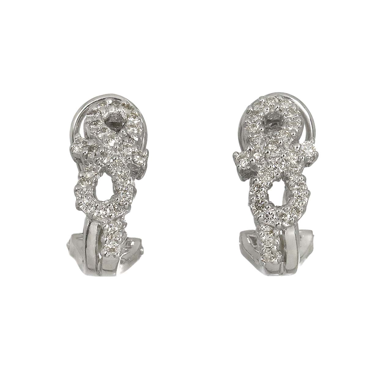 Diamond Earrings Pierced 14K K14 WG 585