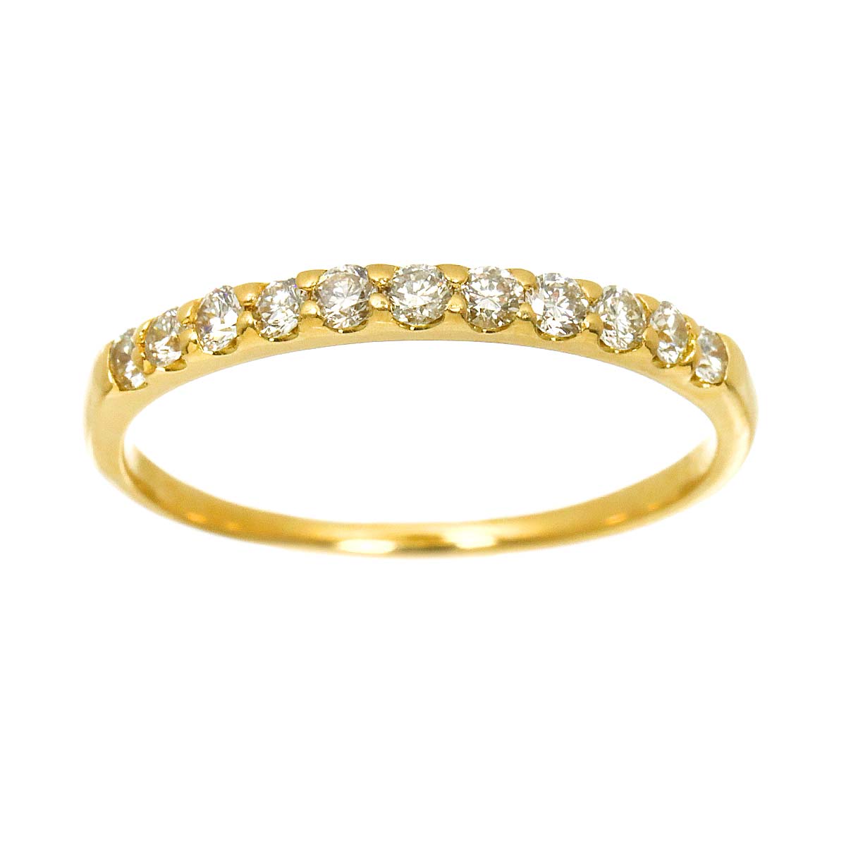 Diamond 0.32ct Ring 18K YG Yellow Gold 750 Size7.25-7.5(US)