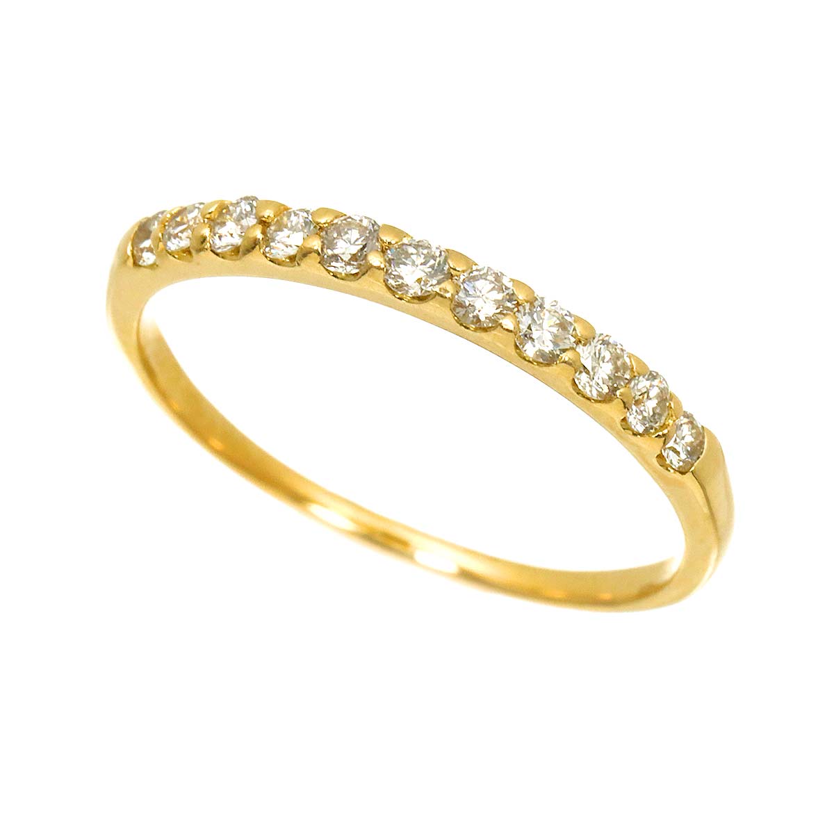 Diamond 0.32ct Ring 18K YG Yellow Gold 750 Size7.25-7.5(US)