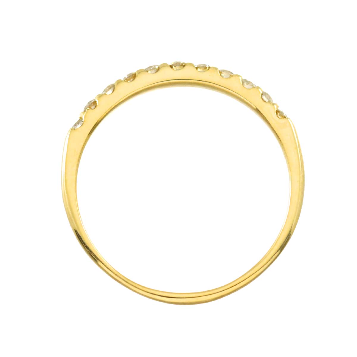 Diamond 0.32ct Ring 18K YG Yellow Gold 750 Size7.25-7.5(US)