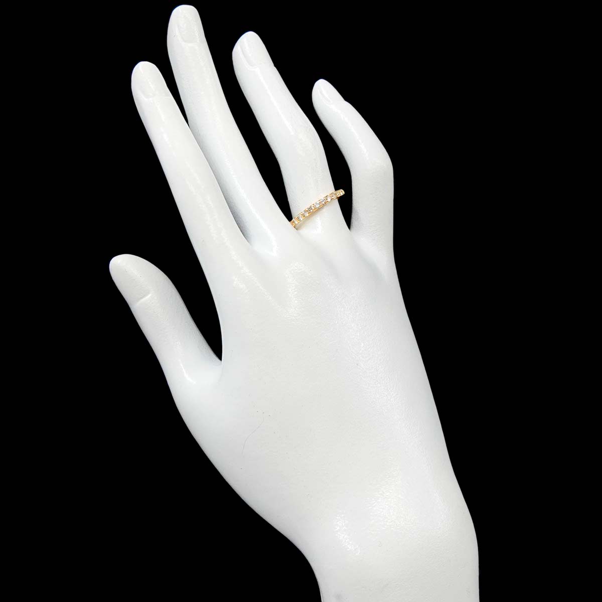 Diamond 0.32ct Ring 18K YG Yellow Gold 750 Size7.25-7.5(US)
