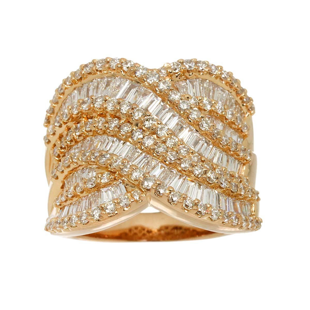 Diamond 2.44ct Ring 18K PG Pink Gold 750 size6-6.25