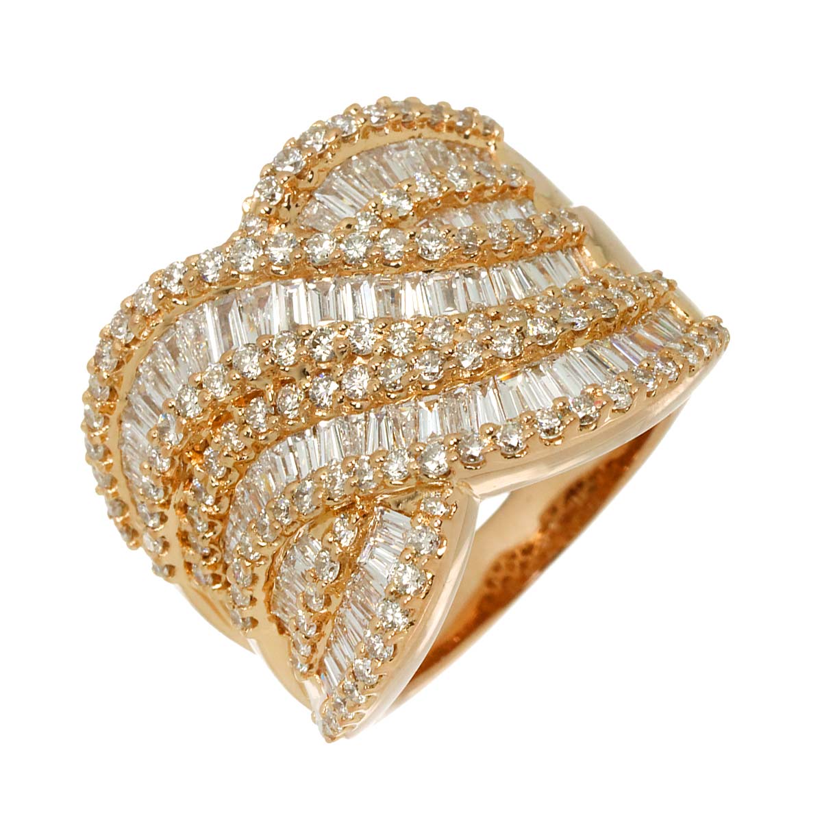 Diamond 2.44ct Ring 18K PG Pink Gold 750 size6-6.25