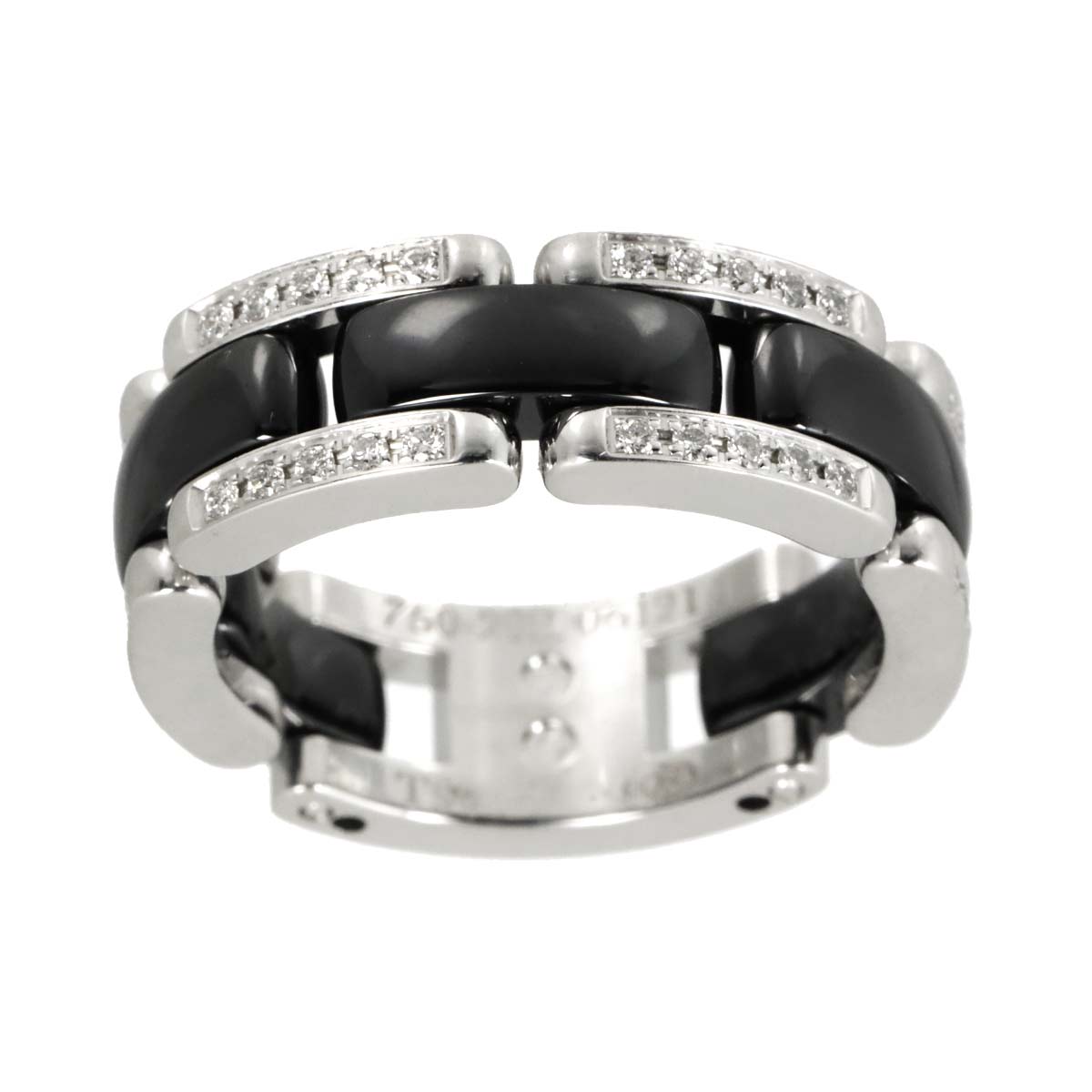 ULTRA MM Diamond Ring Ceramic 18K WG 750 Size50 5.25(US)