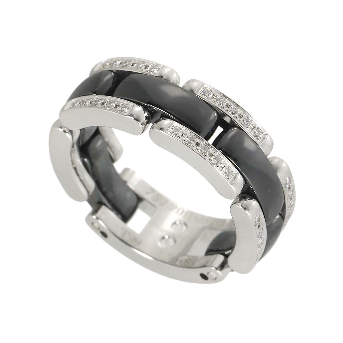 ULTRA MM Diamond Ring Ceramic 18K WG 750 Size50 5.25(US)