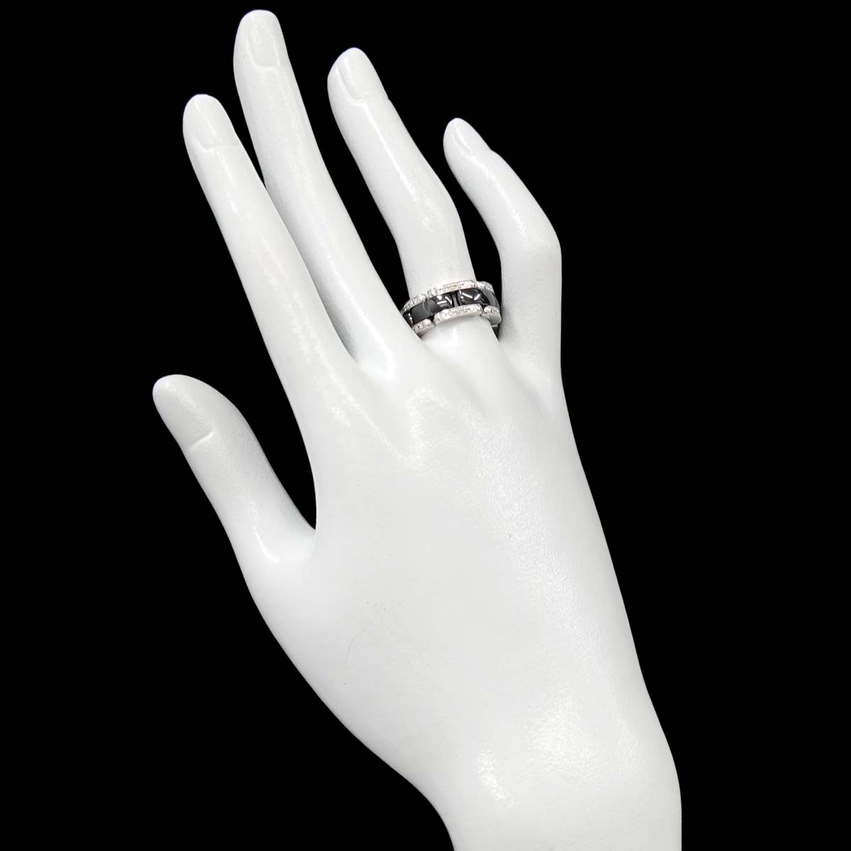 ULTRA MM Diamond Ring Ceramic 18K WG 750 Size50 5.25(US)