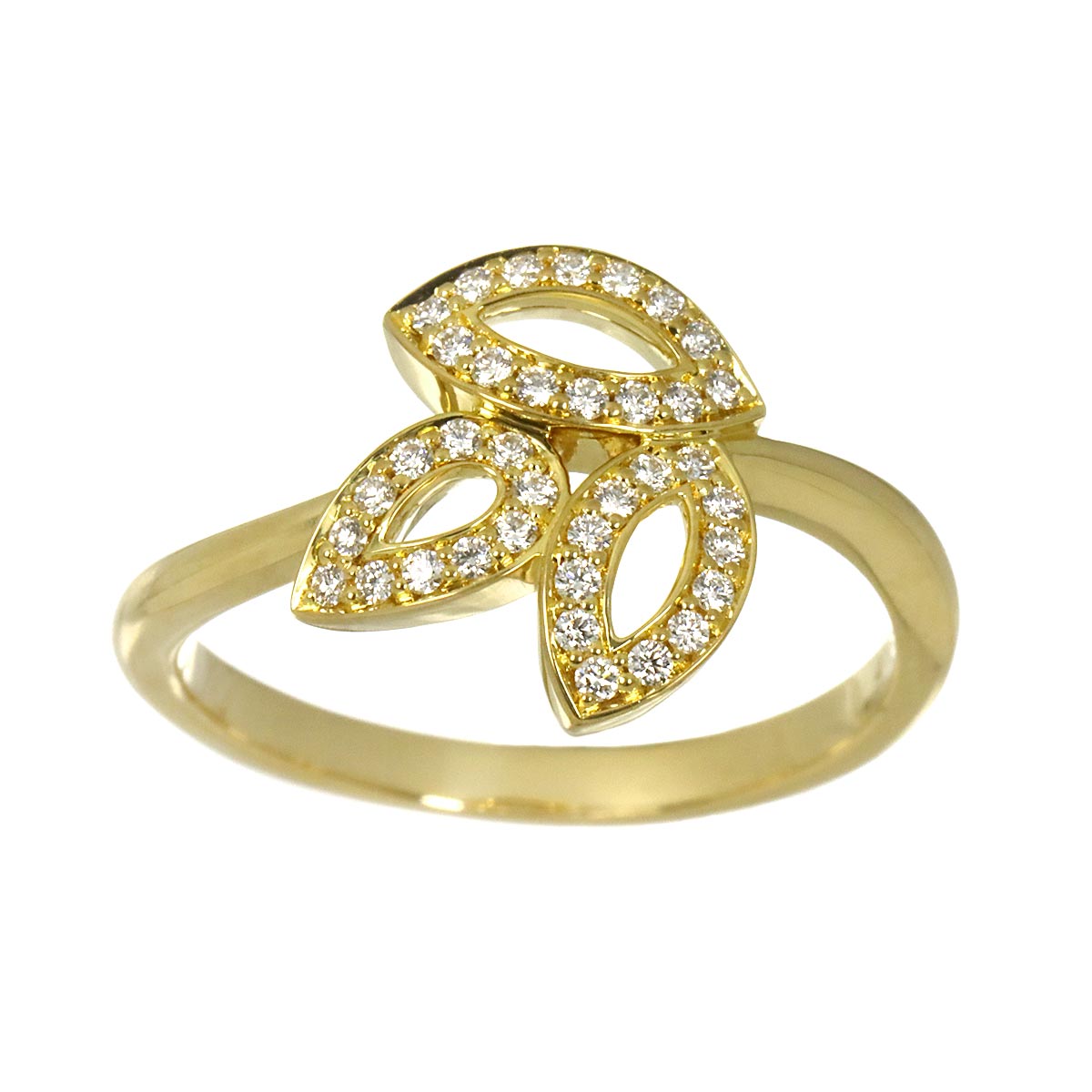 Lily Cluster Mini Diamond Ring 18K YG 750 Size7.25(US)