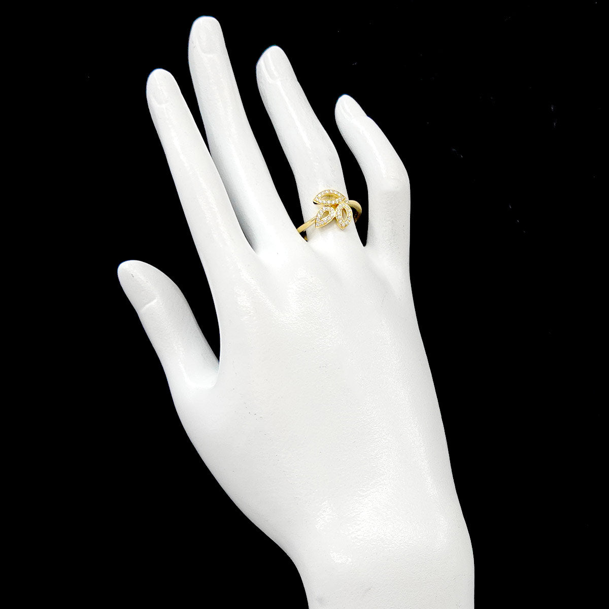 Lily Cluster Mini Diamond Ring 18K YG 750 Size7.25(US)